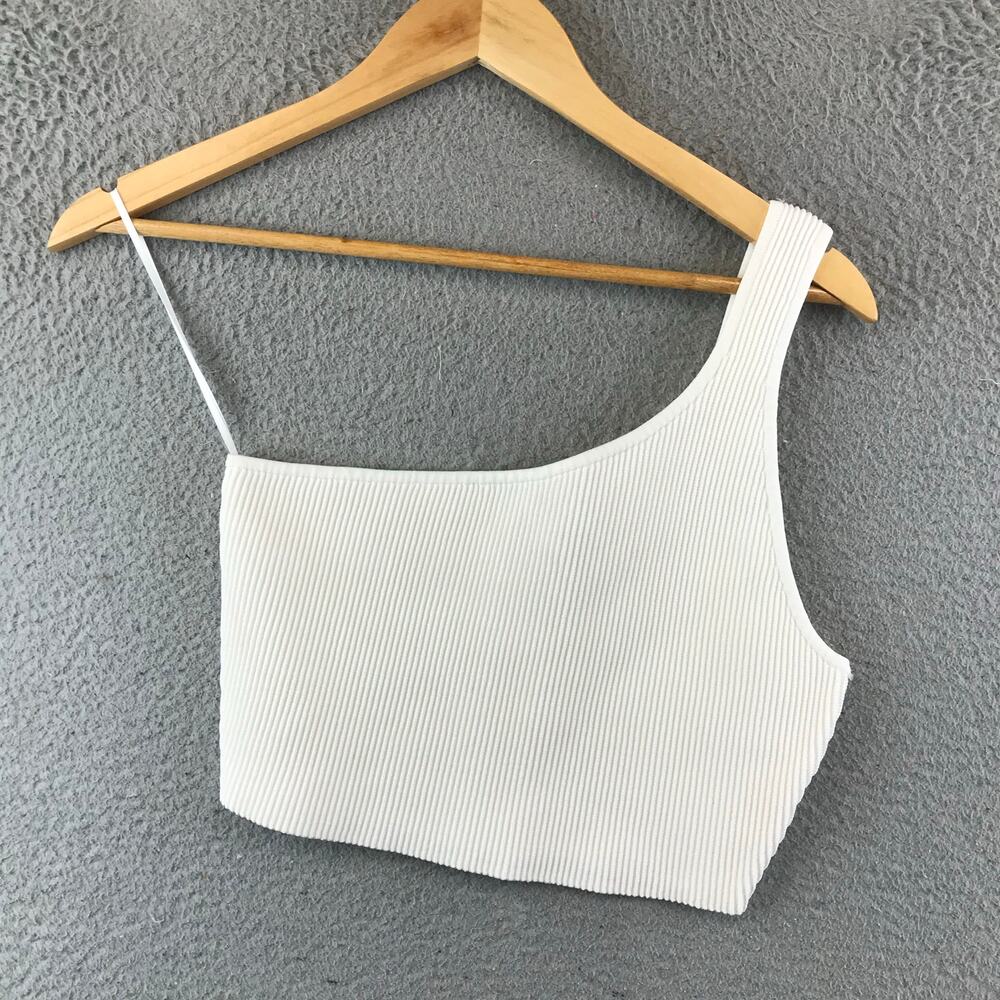 Babaton sculpt knit one shoulder crop tank size L